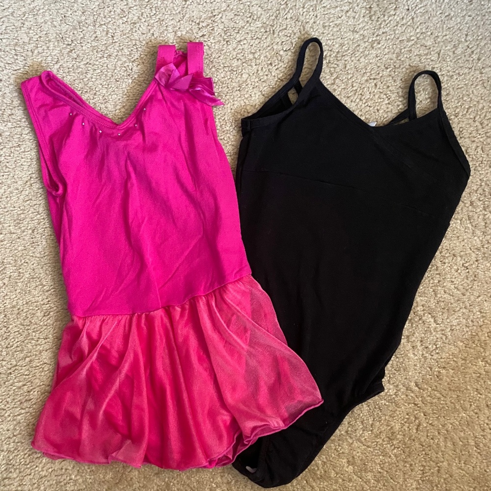 Hot Pink and Black Leotards